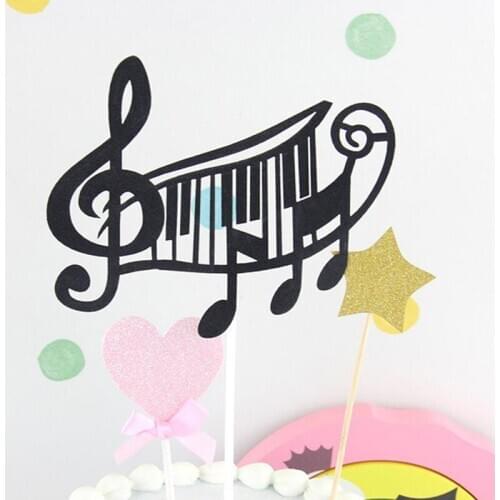 New 1Pcs Musical Note Acrylic Cake Topper Card Acrylic Party Decorations Supplies