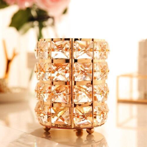TUTU Crystal Makeup Brush Holder Vanity Pencil Holder Pen Cup Handmade Cosmetic Makeup Organizer Tool Storage Container H0266