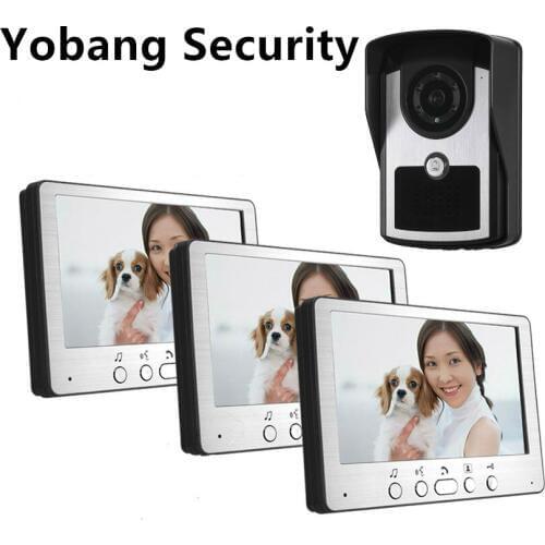 Yobang Security 7inch Night Vision Rainproof Video Intercom door Bell phone Waterproof Doorbell Camera Video Door bell Phone