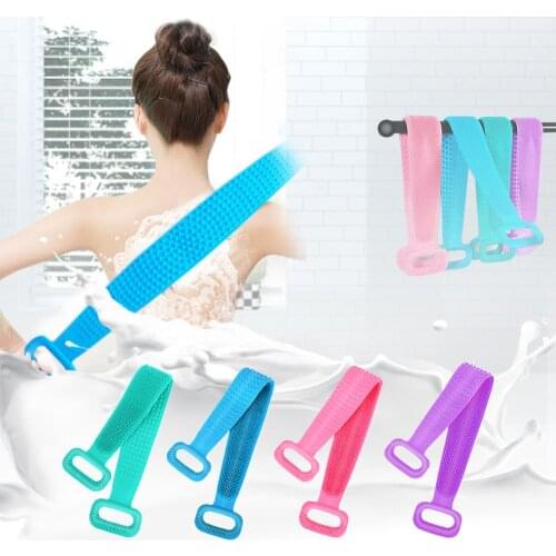 Magic Silicone Brushes Bath Towels Body Brush Bath Belt Exfoliating Back Brush Belt Wash Skin Household Clean Shower Brushes CSV
