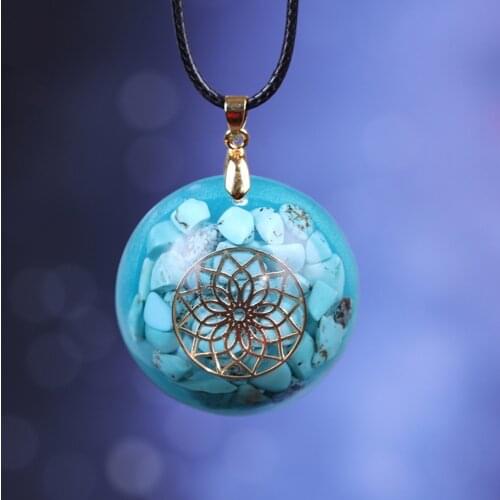 Orgonite Energy Pendant Turquoises Reiki Stone Pendant Yoga Necklace Glamour Jewelry For Woman
