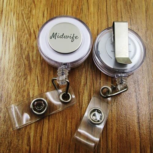 Midwife ID Badge Reel gift for him/her friend family retractable recoil id badge holder work fun