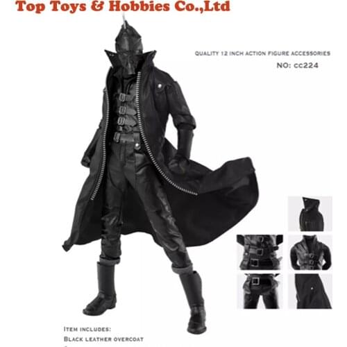 1:6 Scale wired Black Coat Clothing Suits Black PU Leather Suit Coat Set For 12" Action Figure Male Nude Body