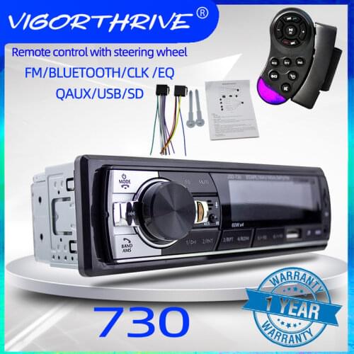 1 din Polarlander Buletooth Car Radio Mp3 Player FM USB SD TF AUX IN 12V Car Audio Stereo with ISO Connector Remote Control