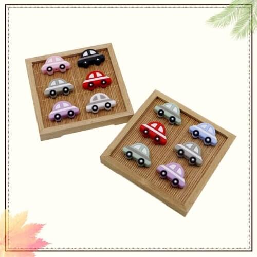 Kovict 10pcs Cartoon Car Baby Silicone Teething Bead BPA Free DIY Pacifier Necklace Accessories Chewable Nursing Gift