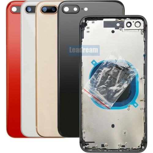 10Pcs Back Housing For iPhone 8 Plus Back Battery Door Glass with Middle Chassis Frame SIM Tray Side Key Parts No Small parts