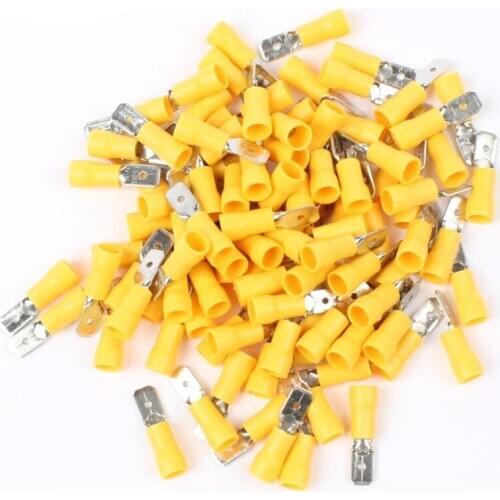 100PCS/Set MDD5.5-250 male Insulated Spade Quick Connector Terminals Crimp Terminal