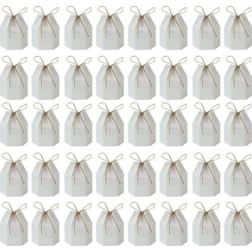 100Pcs Mini Gift Boxes Candy Box Lantern Hexagon Kraft Package Box Brown Paper Box Kraft Gift Organizer Crafting Box