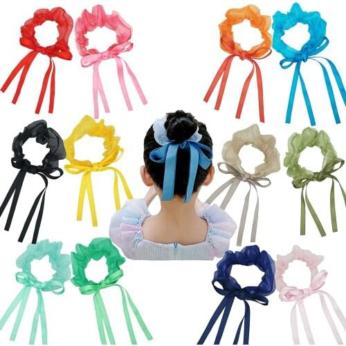 12 Pack Organza Big Hair Scrunchies Sun Flower Elastic Hair Bands Scrunchy Hair Bobbles Floral Hair Ties Ropes Hair Bow Chiffon