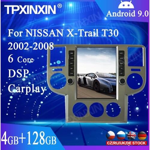128G Android 9 For NISSAN X-trail T30 2002-08 Tesla Style Car GPS Navigation Stereo Headunit Multimedia Player Auto Radio Stereo