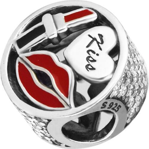 2017 Per Autumn Glamour Kiss Charms 925 Sterling Silver Mixed Enamel Beads for Jewelry Making Fits Women Diy Jewellery Bracelets