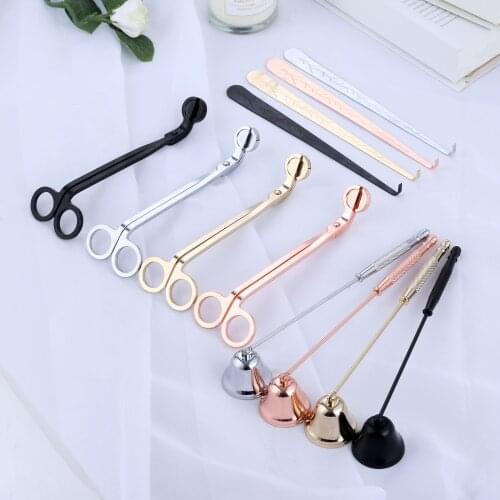 3Pcs/set Stainless Steel Candle Accessory Candle Wick Trimmer Cutter Scissors Candle Snuffer Trimmer Hook Dipper Extinguish Tool