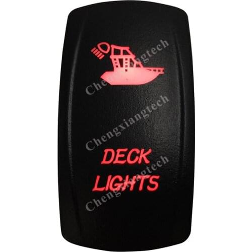 Red Led Car Boat Dashboard Light Rocker Toggle Switch Deck Lights 5P ON OFF SPST for Carling ARB Narva 4x4 Style