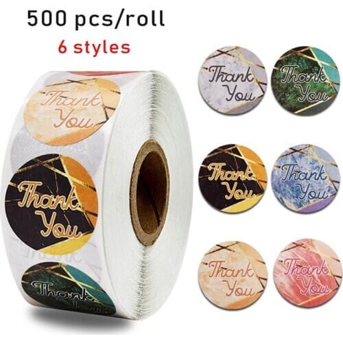 500Pcs/Roll Baking Labels Thank You Stickers For Gift Packaging Sealing Paste Office School Stationery Stickers