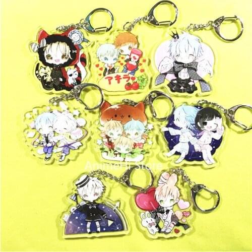 Anime DRAMAtical Murder Keychain Figure Doll DMMD Seragaki Aoba Ren koujaku Clear Acrylic Keyring Bag Pendant for Gift