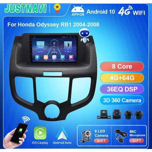 For Honda Odyssey RB1 Car Radio 2004-2008 Autoradio 2 Din Android Auto 9 Inch Multimedia Stereo Player Carplay Streeing Wheel