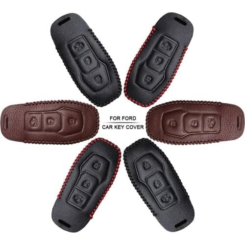 Car Accessories Key Cover Case For Ford Mondeo MK4 MK5 4 MK3 Focus Transit Fiesta Hand-woven Smoky Grey Metal Keyring Keychain