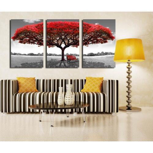 Free shipping Hot sale wall art printing art home decoration art oil painting purple trees