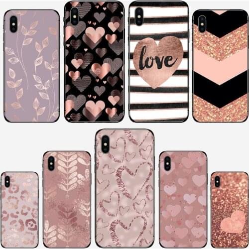 Gold Rose Love heart Phone Case for iPhone 11 12 mini pro XS MAX 8 7 6 6S Plus X 5S SE 2020 XR