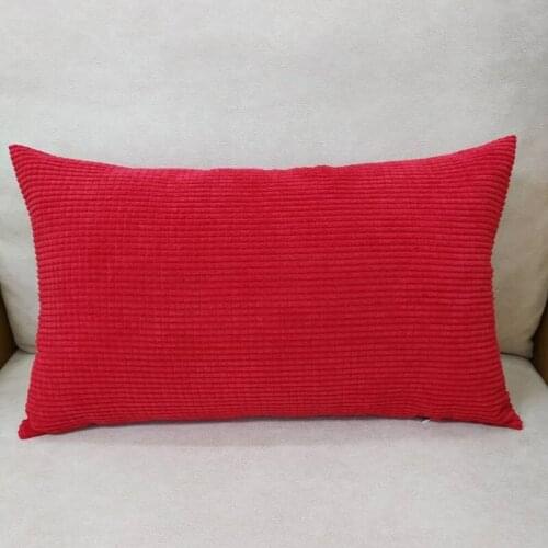 Pillow Case Solid Color Corn Velvet Sofa Waist Pillow Cover Rectangular Chair Backrest Back Cushion Bedside Without Core