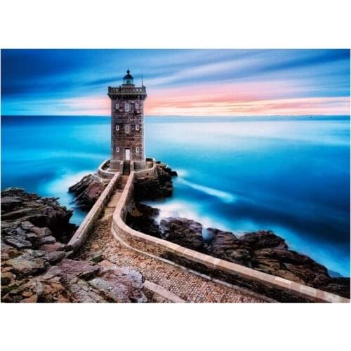 DIY Lighthouse Seaside Full Drill Rhinestone Painting Kits for Kids & Adults, Crystal Embroidery Art Craft Home Decor