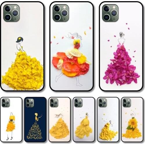 Ideal flowers girl Phone Case cover For iphone 12 pro max 11 8 7 6 s XR PLUS X XS SE 2020 mini black cell shell