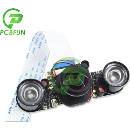 OV5647 Day Night Vision Fisheye Camera 5MP OV5647 IR-Cut 1080P HD Webcam 160/175 Degree Focal Adjustable For Raspberry Pi 4/3B
