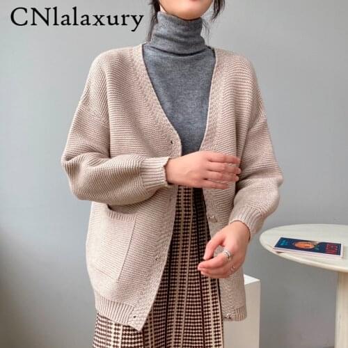New Autumn Oversized Cardigans Knitted Sweater Casual Sweater Women Elegant Winter Jumper Korean Cardigan Harajuku Jacket Coat