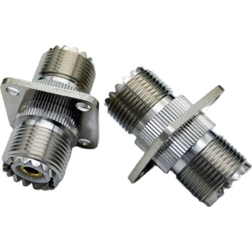 M type SL16 SO-239 UHF type Female To Female butt joint RF coaxial Straight Connector Adapter with 25mm Flange 5pcs/lot