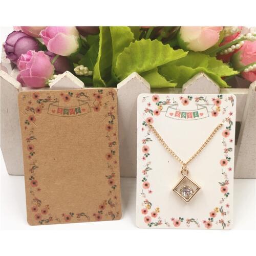 New Hot 24pcs Colorful Flower Necklace Jewelry Packaging Card Chain&Pendant Cards Accessory Displays Packing Tag 7*5cm