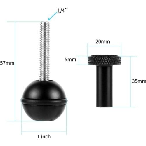 New design Diving ball base adjustable tightness anti reverse ball head 1 / 4 screw fill lamp bracket
