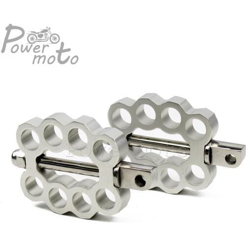 Motorcycle Foot Pegs Footrests Silver Custom CNC Male Mount Pedals Rest Footpegs for Harley Chopper Road King Sportster Bobber