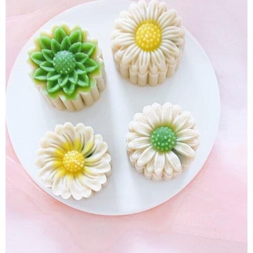Cookie Cutter Moon Cake Mould Exquisite Pattern Style DIY Cake Decoration Food-Grade Plastic Chinese Daisy Shape Home 85AC