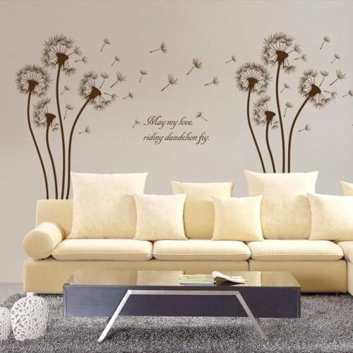 Removable Dandelions DIY Wall Sticker Home Decal Living Room Bedroom Decoration Dandelions Pattern Elegant and Beautiful