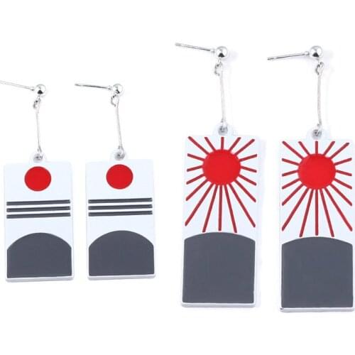 Anime Kamado Tanjirou Demon Slayer Drop Earrings Kimetsu no Yaiba for Women Girl цепь на шею Jewelry Accessories