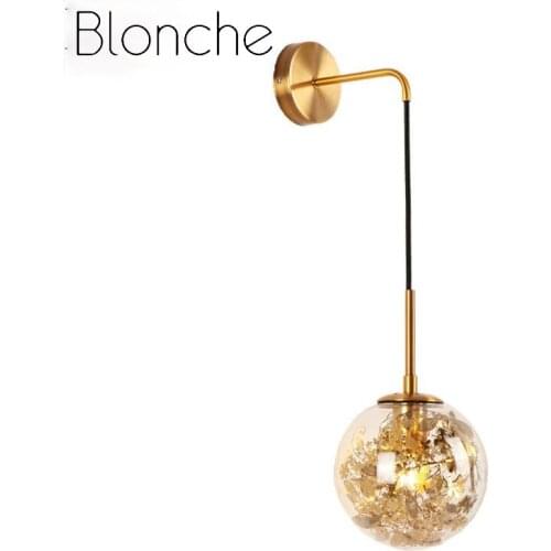 Modern 15cm/20cm Glass Ball Wall Lamp Simple Wall Lights for Living Room Kitchen Bedroom Home Decor Luminaire Fixture E27