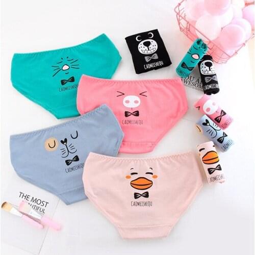 Cartoon Girls Briefs Cotton Baby Panties Seamless Briefs for Young Girls Underwear Breathable Teenage Underpants Female Lingerie