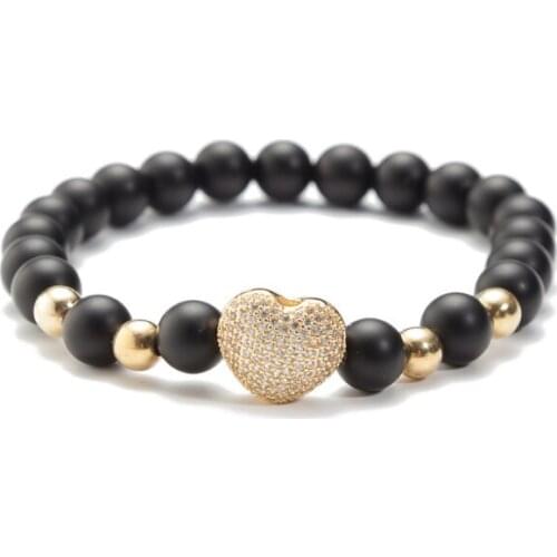 Heart 8mm bohemian multicolor Agate beads Chakra Reiki Buddha Yoga Bracelet elastic adjustable Volcanic Stone Bangles werf2