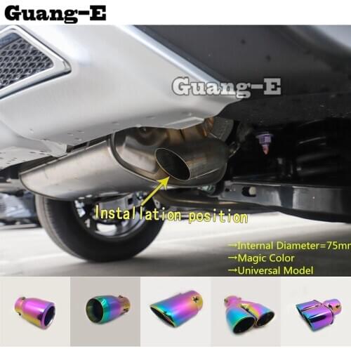 Internal Diameter=75mm/Magic Color/Universal Model Car Muffler Exterior Back End Pipe Dedicate Exhaust Tip Tail Outlet Vent