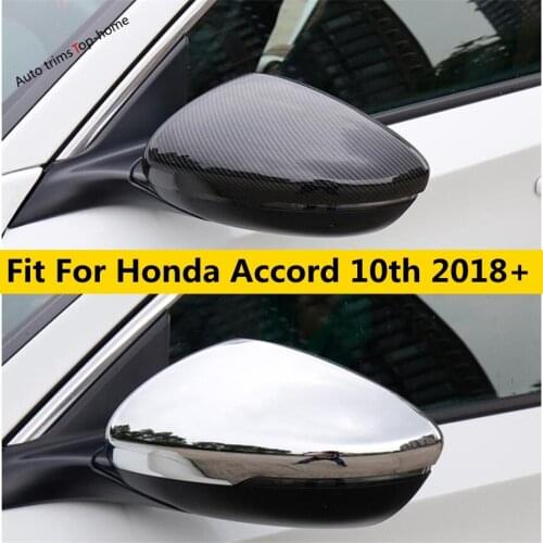 Yimaautotrims Rearview Mirror Protection Carbon Fiber Look ABS Cover Trim Exterior Fit For Honda Accord 10th 2018 2019 2020 2021