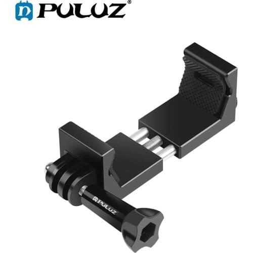 PULUZ Vlogging Live Broadcast Aluminum Alloy Clamp Bracket with 1/4 Screw for iPhone/ GoPro/ DJI Osmo Action Sport Camera