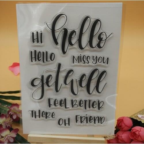 Hello Hi Sentiment Scrapbook DIY photo cards account rubber stamp clear stamp transparent stamp 10x10cm CS2144