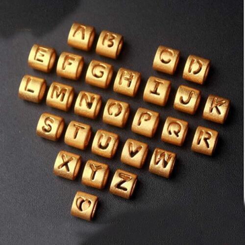 Pure 24K Yellow Gold Bracelet Women 3D Heart Letter Loose Beads Bracelet