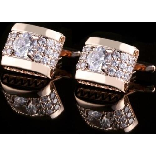 1Pair Rhinestone Mens Cufflinks Shirt Cuff Links Wedding Party Gift H8WF