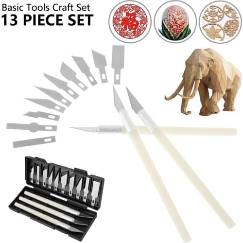 13pcs Tool Sculpture Engrave Carve Knife Blades Metal Blade Wood Carving Knife Blade Replacement Surgical Scalpel Craft Hobby