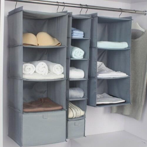 3/4/6 Cells Hanging Organizer Wardrobe Closet Clothing Storage Bag Home Storage Organization