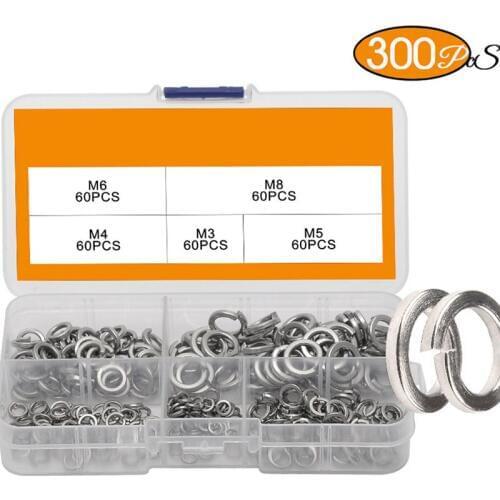 304 stainless steel spring washer screw gasket set M3M4M5M6M8 opening spring metal hardware gasket