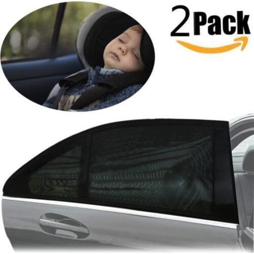 54cm x 92cm 2pcs Car Window Shades Sun Cover Rear Side Kids Baby UV Protection Block Mesh