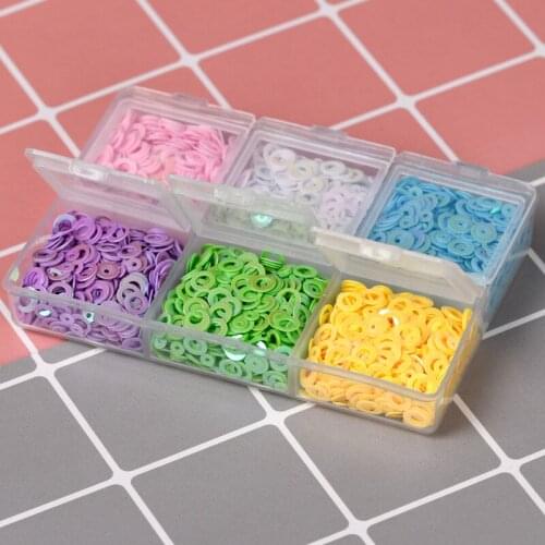 6Grid/Box PVC Confetti Glitter 3D Sequins Mixed Powder Paillettes Party Craft DIY Nail Art Wedding Decoration Sewing Accessories