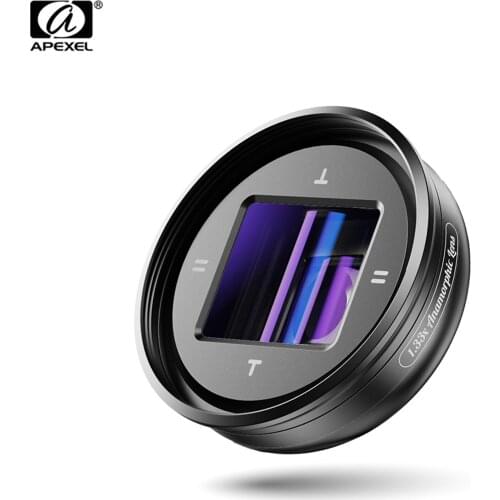 APEXEL APL-HBHDAN 1.33X Anamorphic Lens Movie Lens with High-Definition Multiple Coatings Bag Cleaning Cloth for Smartphone Lens
